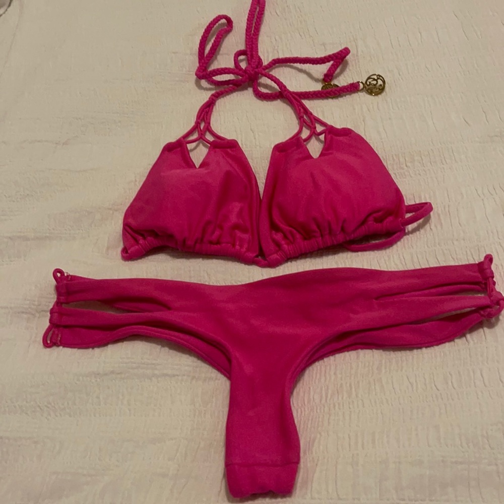 Luli fama hot pink bikini